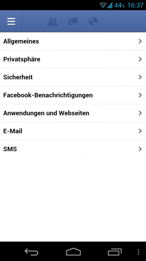 Abbildung 6: Die Schaltzentrale zahlreiche Möglichkeiten, Facebook auf die eigenen Bedürfnisse zuzuschneiden.