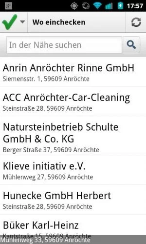 Abbildung 3: Latitude bietet ein übersichtlich Aufzählung aller Orte in der Nähe.