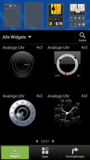 Abbildung 2: HTC Sense hat auch in Version 4.0 die schönsten Widgets von allen Android-Anbietern.