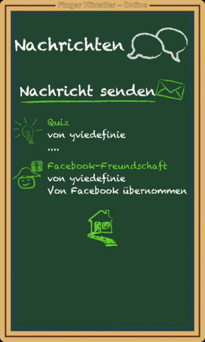 Abbildung 10: Im Nachrichtenbereich kommen auch Herausforderungen und Infos zu übernommenen Facebook Freundschaften an.