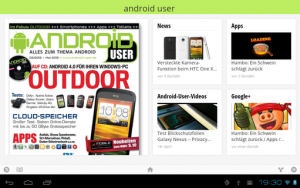 Abbildung 9: Auf Tablets läuft Google Currents automatisch als HD-App und zeigt mehr Inhalte an.