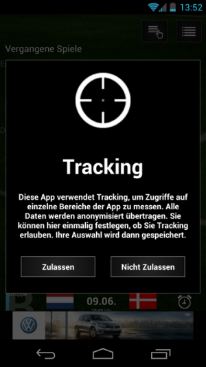 Lassen Sie sich durch diesen Dialog beim ersten Start nicht irritieren. Herzrasen ist eine gute App!