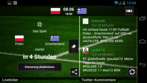 im Split-Modus sehen Sie neben dem Live-Ticker auch die Tweets zum Spiel.