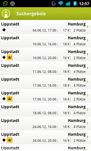 Abbildung 2: Mit Mitfahrgelegenheit.de für ganz kleines Geld einmal quer durch Deutschland.