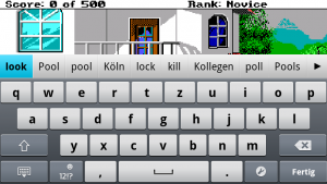 Abbildung 8: Die Tastatur verdeckt auf Smartphones in der Regel komplett das Spiel, man muss die Texte und Zahlen also blind eingeben.