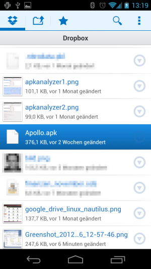Abbildung 6: Über die Cloud geht's auch! Dropbox, GDrive und Co. synchronisieren Daten zwischen Desktop und Handy.