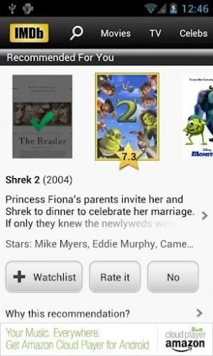 Die IMDb-App empfiehlt dem Nutzer auch einzelne Filme.