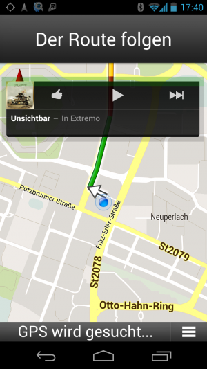Auch im Navi-Modus haben Sie Ihre Musik immer im Griff.