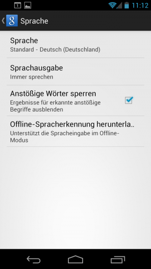 Über die Einstellungen von Google Now erreichen Sie die Offline-Sprachdateien.