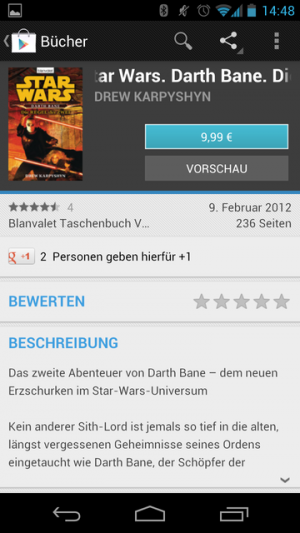 Abbildung 4: Bei Bezahl-Content zeigt Ihnen Google Play auf dem blauen Button stets den Preis an.
