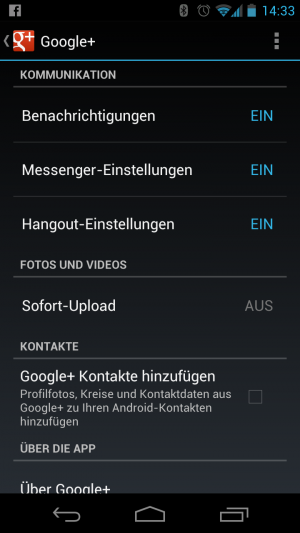 Abbildung 3: Verbannen Sie die Kontakte aus Google+ aus dem Adressbuch Ihres Androiden.
