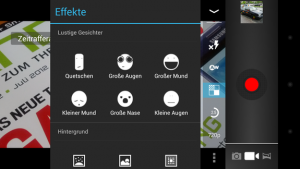Abbildung 5: Die Android-Kamera beherrscht auch zahlreiche witzige Effekte im Bild- wie im auch im Video-Modus.