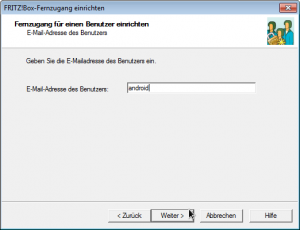 Abbildung 3: Tragen Sie bitte an dieser Stelle keine E-Mail-Adresse ein, nur ein Name ohne Sonderzeichen darf hier stehen.