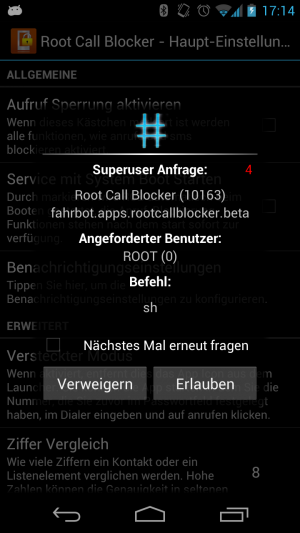 Der Root Call Blocler braucht, wie es der Name schon vermuten lässt, Root-Rechte.