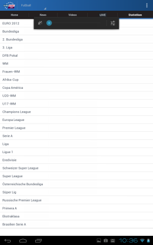 Wem die deutschen Ligen nicht ausreichen, ist auf der App gut aufgehoben.