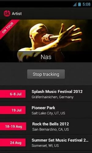 Wann kommen Ihre Lieblingskünstler in die Nähe? Songkick zeigt es Ihnen an.