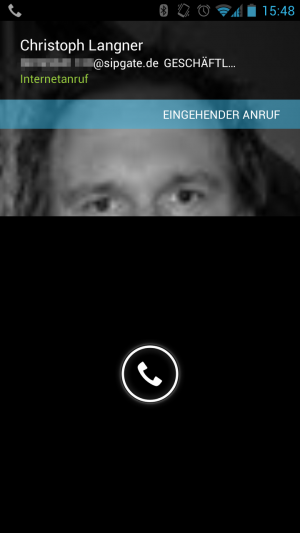Abbildung 3: Anrufe über einen VoIP-Anbieter werden Ihnen als Internetanruf unter der Rufnummer signalisiert.