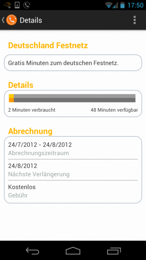 Abbildung 2: Insgesamt 50 Freiminuten ins deutsche Festnetz schenkt Ihnen Forfone jeden Monat. Auch in der Schweiz, in Italien, Spanien, UK und den Niederlanden bietet der Hersteller dies an.
