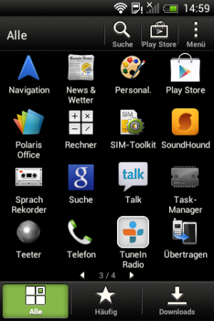 Abbildung 5: Die gute App-Auswahl deckt sich mit den restlichen Smartphones von HTC.