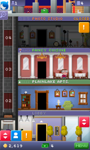 Abbildung 5: Tiny Tower bietet Retrografik vom Feinsten kombiniert mit einem süchtig machenden Spielprinzip.