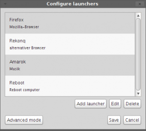 Abbildung 5: Diese Launcher stehen nach dem Erstellen auch über die App zur Verfügung.