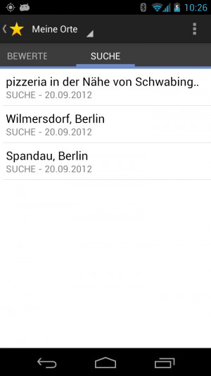 In der Suchhistorie finden Sie ebenfalls nun Ihre zuletzt getätigten Suchen auf Google Maps.