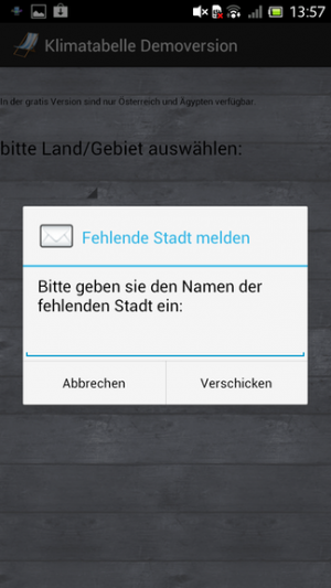 Fehlt eine Destination, kann man dies dem Entwickler direkt mitteilen.