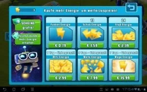 Abbildung 4: Neben den grünen Geldscheinen ist auch Energie recht knapp. Der Griff zum Geldbeutel naht.