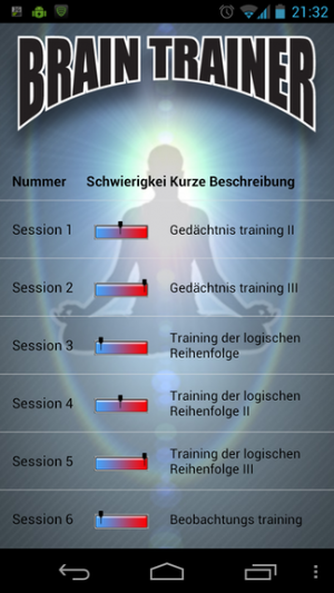 Abbildung 10: Brain Trainer ermöglicht auch gezielte Trainingsprogramme.