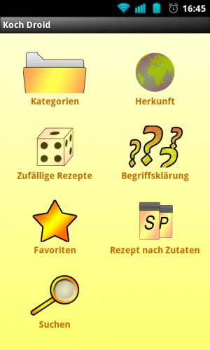 Abbildung 1: Übersichtlich werden zu Beginn alle Menüpunkte präsentiert.