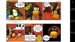 Abbildung 5: Der fertige Comic in der Vorschau. Die Bilder wurden zunächst mit Papier Kamera aufgenommen und anschließend mit PicSay Pro sowie Foto Comics bearbeitet.