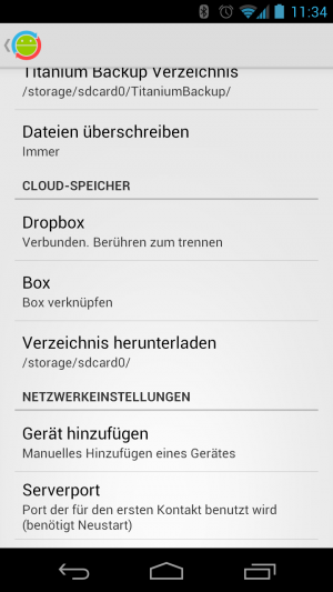 Abbildung 1: DataSync gleicht Daten direkt zwischen Androiden oder auch mit Cloud-Speicherdienste ab.