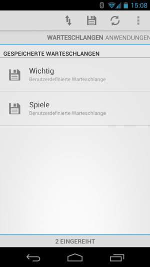 Abbildung 4: Organisieren Sie den Abgleich bzw. die Backups einzelner Apps zu Gruppen bzw. Warteschlangen.