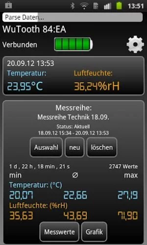 Per App auslesbar: Der Klimalogger WuTooth.
