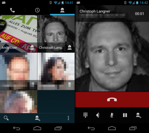 Verwaschene Profilbilder in der Kontakte- und Telefon-App.