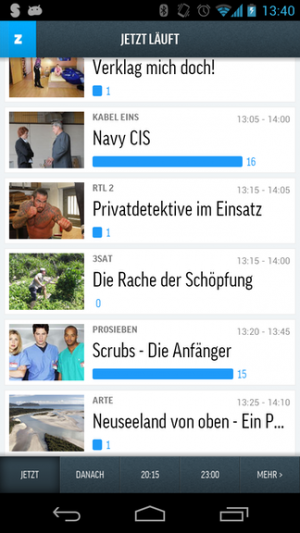 Sie sehen was gerade läuft und worüber gerade gesprochen wird.