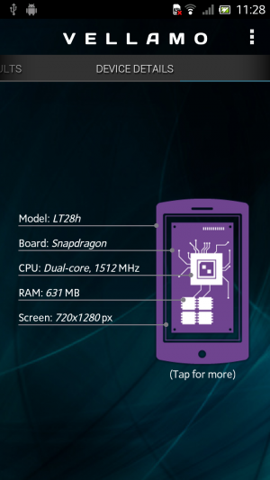Abbildung 3: Im letzten Reiter finden Sie Hardware-Informationen zu Ihrem Handy.