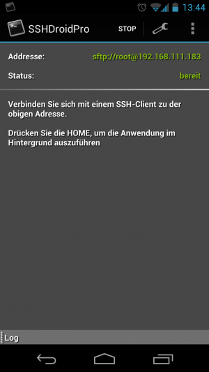 Abbildung 4: SSHDroid ist ein kompletter und leistungsfähiger SSH-Server für Android-Geräte.