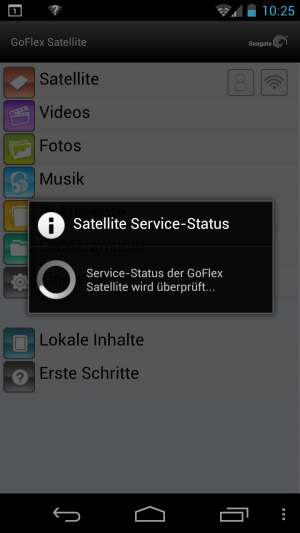 Abbildung 6: Die Android-App verweigerte die Zusammenarbeit mit der GoFlex-Platte und zeigte stets diese Meldung an.