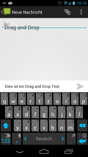 Abbildung 3: Texte lassen sich wie am PC per Drag&Drop an eine andere Stelle verschieben.