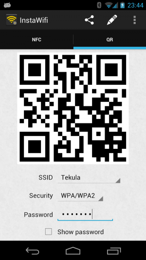 Abbildung 7: InstaWifi erzeugt QR-Codes mit den Logindaten zu Ihrem WLAN.