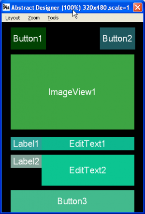 Abbildung 4: Der Abstract Designer erlaubt die rasche Gestaltung von Bildschirmlayouts.