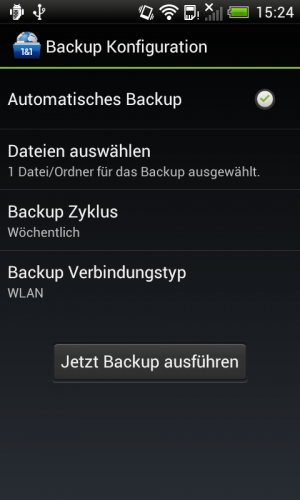 Abbildung 10: Backups ausgewählter Ordner speichert die App täglich oder wöchentlich in der Cloud.