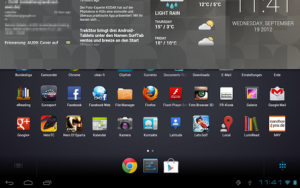 Abbildung 5: Im App-Drawer finden Sie wie gewohnt alle ihre Apps, die wichtigsten ziehen Sie in das Dock.