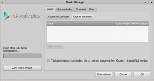 Den Upload eigener Titel zu Google Music übernimmt der Music Manager.