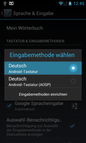 Und definieren hier nun abschließend die neue Tastatur als Standard.