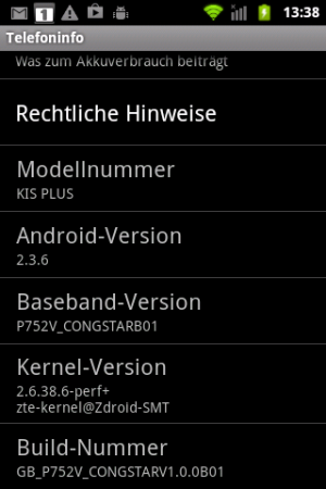 Abbildung 1: Nur noch selten findet sich auf neu präsentierten Smartphones der Android-Oldtimer 2.3.6 Gingerbread.