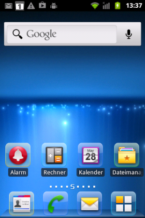 Abbildung 2: Reichlich Platz: ZTE spendiert dem KIS Plus einen Launcher mit bis zu neun Teil-Bildschirmen.