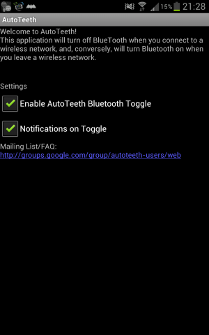 Abbildung 7: AutoTeeth triggert die Bluetooth-Bereitschaft in Abhängigkeit eines WLAN Netzwerkes.