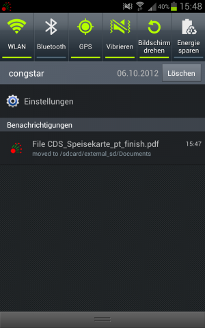 Abbildung 9: In der Benachrichtigungsleiste informiert Automatic File Mover über die erledigten Jobs.
